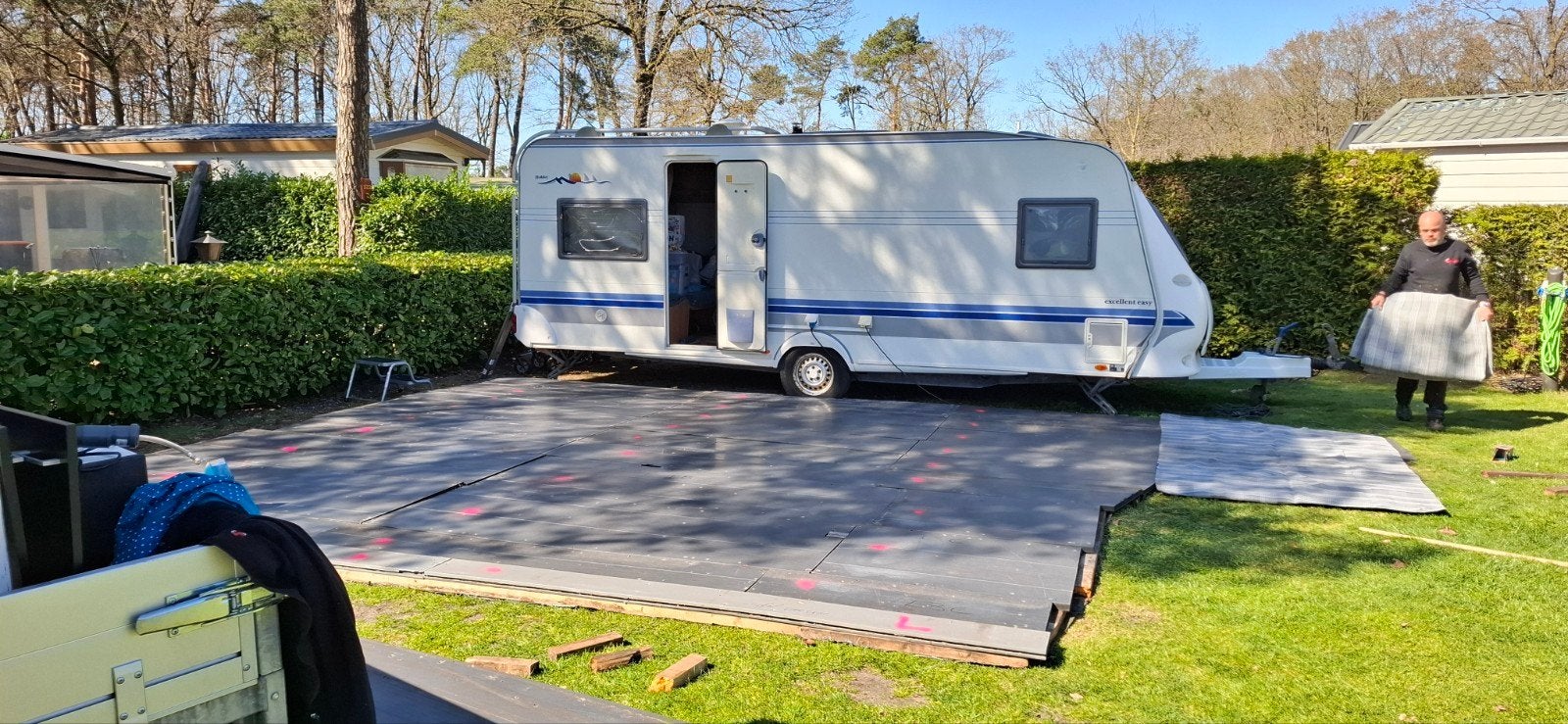 Vaste vloer, ideaal voor seizoens plek camping, Ophalen, Gebruikt