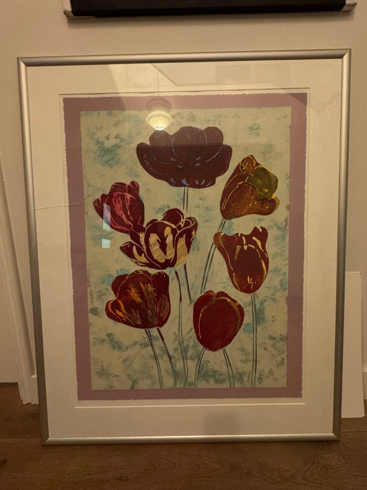Bloemen Aquarel, Marjan Jaspers in lijst, Ophalen, Zo goed als nieuw, Schilderij, 75 tot 100 cm