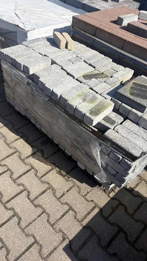 getrommelde dikformaat 5m2 grijs zwart, Tuin en Terras, Tegels en Klinkers, Klinkers, Nieuw, Ophalen of Verzenden, 10 m² of meer