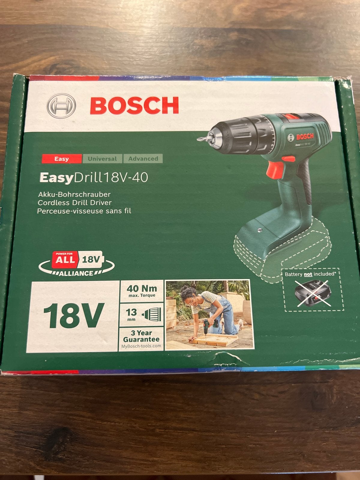 Bosch EasyDrill 18V-40 Accuboormachine - Nieuw in doos, Ophalen of Verzenden, Nieuw, 600 watt of meer, Boor- en Schroefmachine