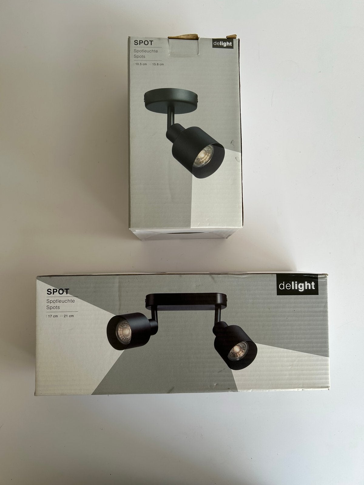 Delight Spotlampen: 1x enkele spot, 1x dubbele spot (nieuw), GU10, Overige merken, Nieuw, Ophalen of Verzenden