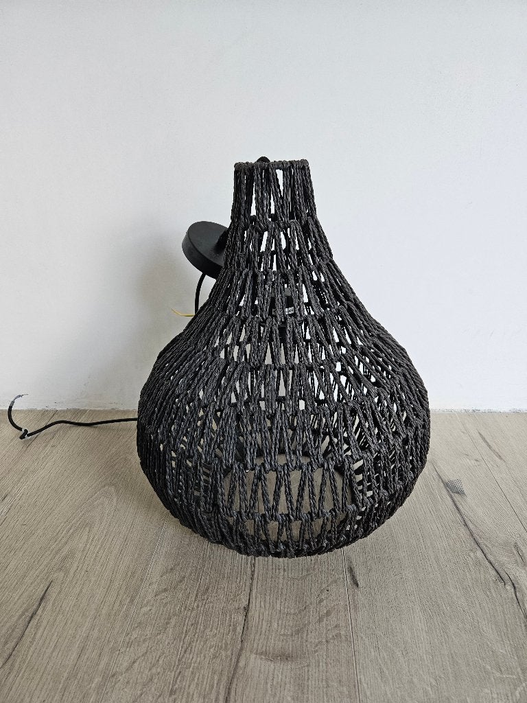 Rotan hanglamp van Karwei, Huis en Inrichting, Lampen | Hanglampen, Ophalen of Verzenden, Zo goed als nieuw, E27 (groot)