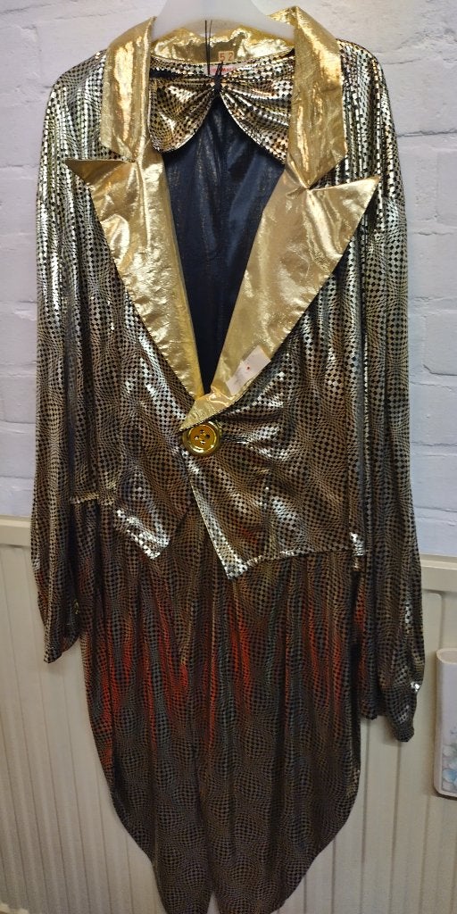 Slipjas goud met vlinderdas , Kleding | Heren, Carnavalskleding en Feestkleding, Maat 52/54 (L), Carnaval, Nieuw, Ophalen of Verzenden