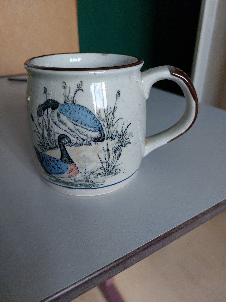 mok met afbeelding van eenden, Huis en Inrichting, Keuken | Servies, Ophalen of Verzenden, Overige stijlen, Kop(pen) en/of Schotel(s)