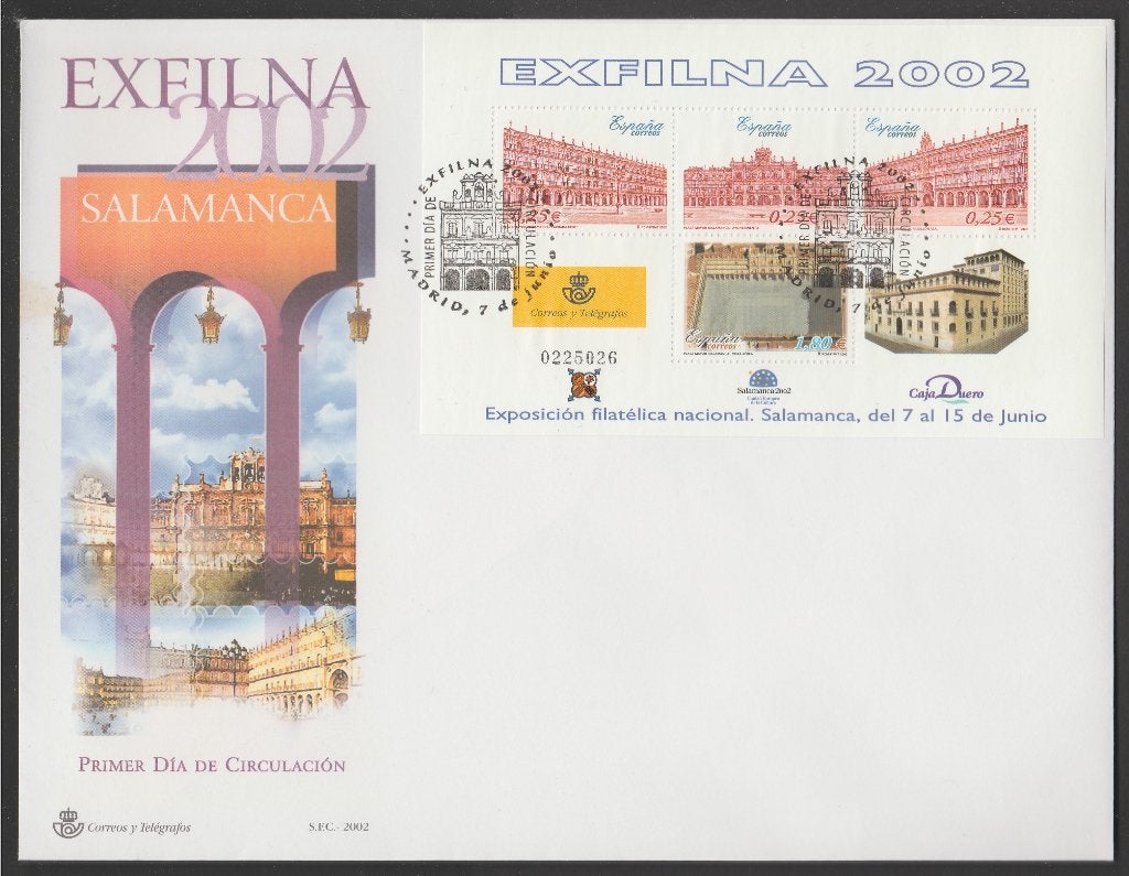 Spanje - FDC Michelnr 3751-3754 - Plaza Mayor Salamanca, Verzenden, Postfris