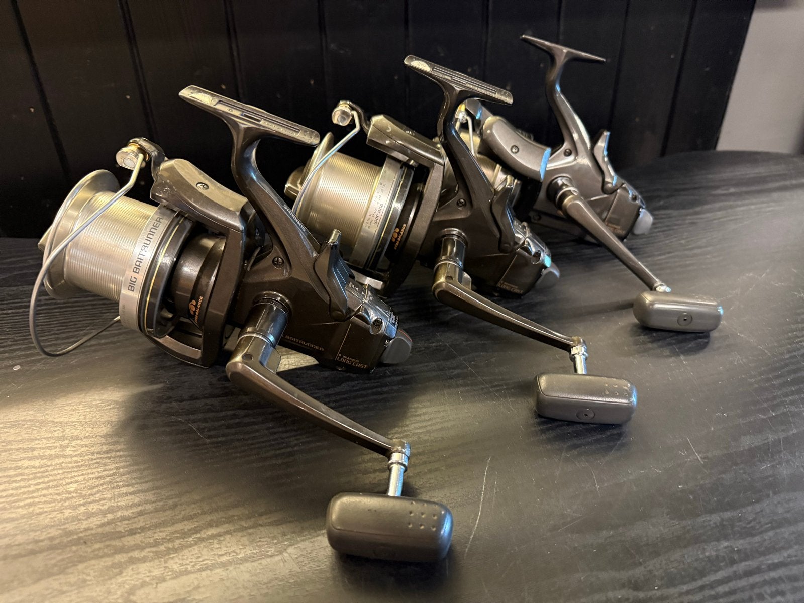 Shimano Big Baitrunner Long Cast Molens (3 stuks), Ophalen of Verzenden, Gebruikt, Molen
