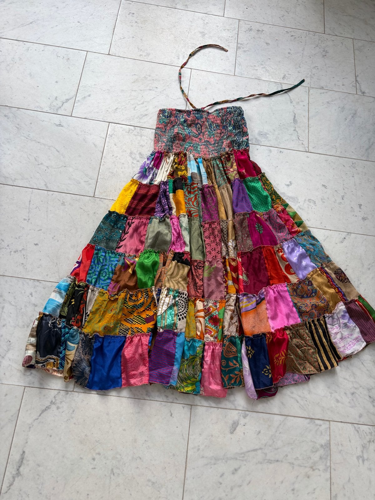 Boho Patchwork Strapless Rok - Kleurrijk & Uniek, Maat 38/40 (M), Overige kleuren, Ophalen of Verzenden, Zo goed als nieuw