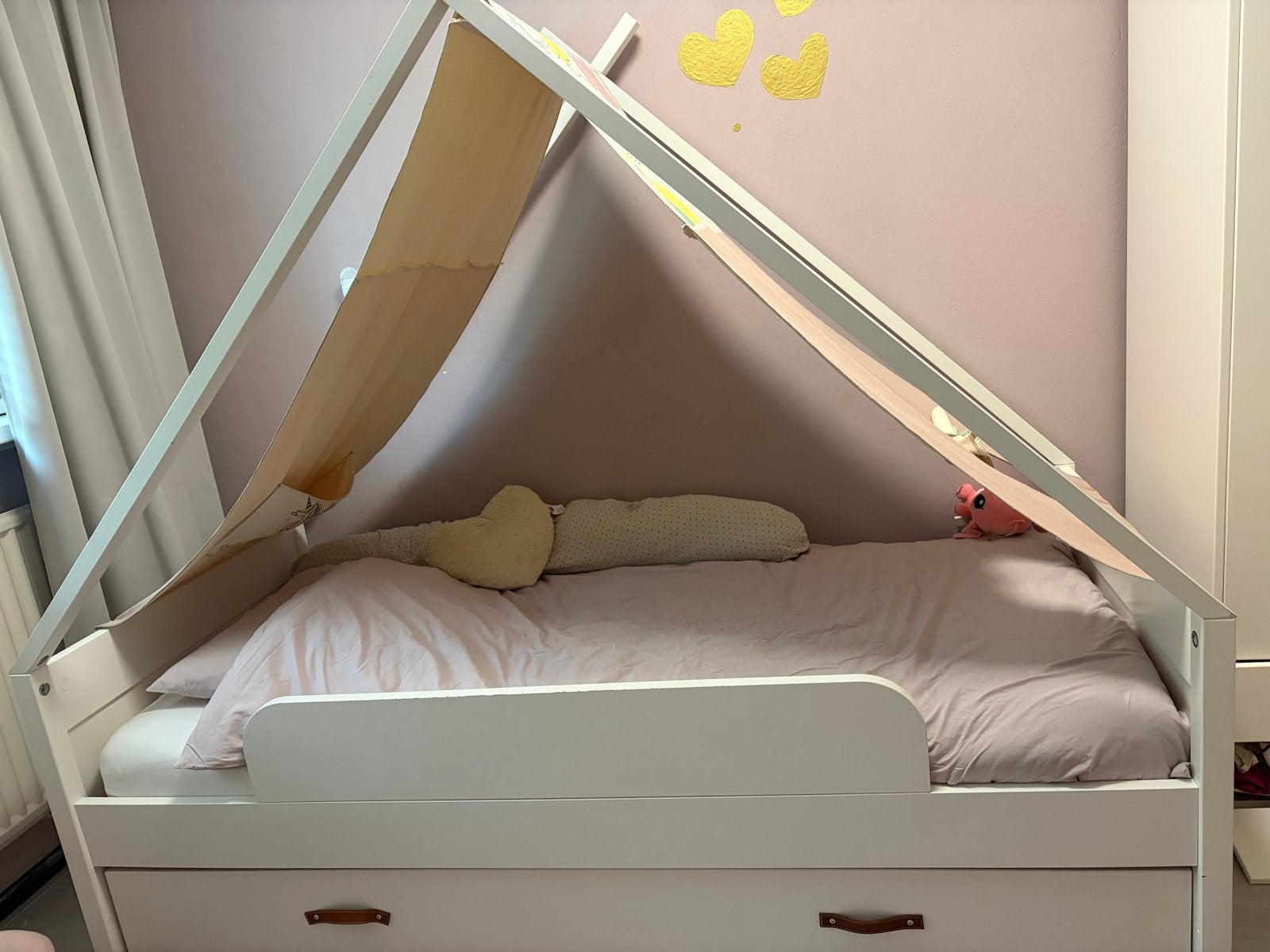 Lifetime Kids Coolkids Tipi Bed Rainbow Unicorn 90x200, Ophalen, 85 tot 100 cm, Gebruikt, Lattenbodem
