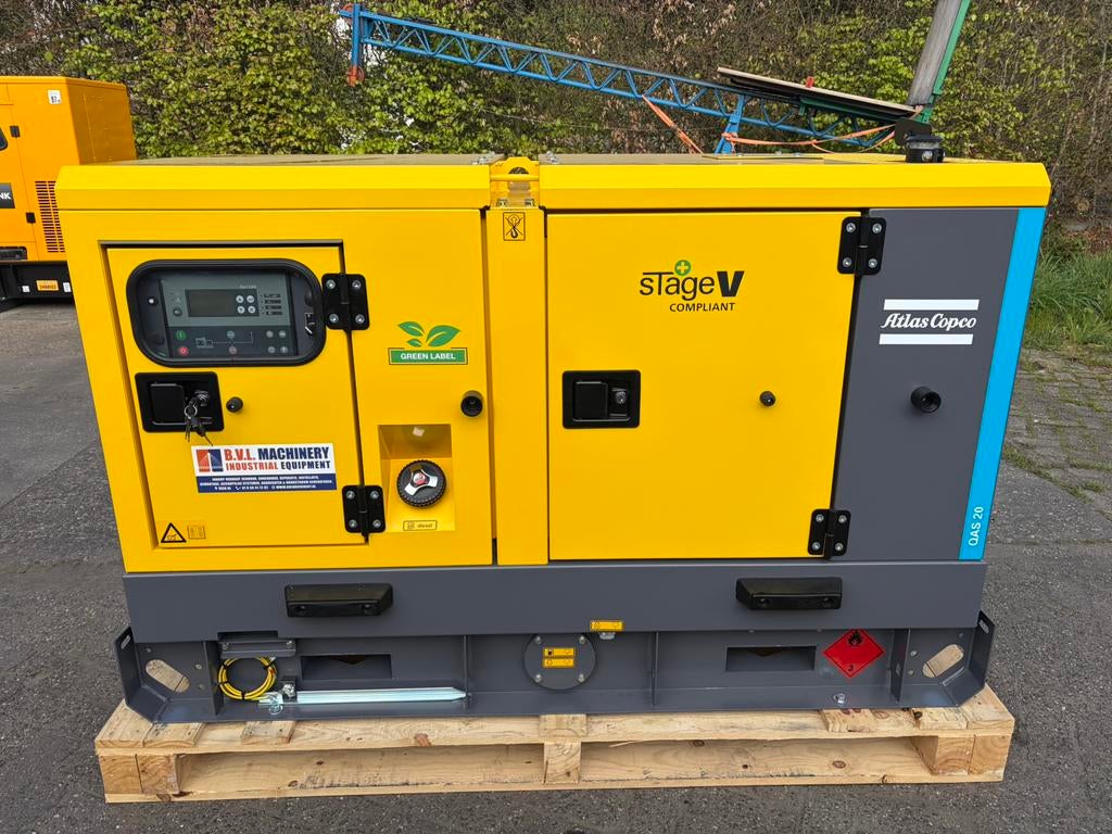 Atlas Copco QAS 20 kVA Nieuw aggregaat generatorset 2026, Ophalen of Verzenden, Nieuw, IJzer