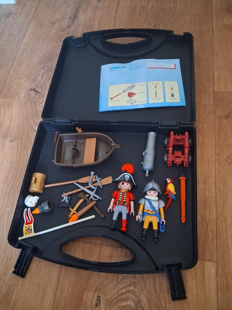 Playmobil Piraten koffer met kanon en roeiboot, Ophalen of Verzenden, Gebruikt, Complete set