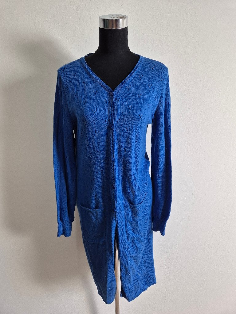 V34 - Donkerblauw dun Tante Betsy vest maat M (1), Ophalen of Verzenden, Zo goed als nieuw, Maat 38/40 (M), Blauw