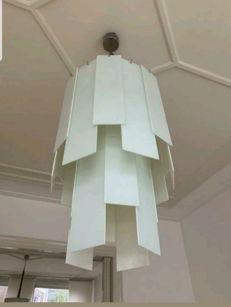 vintage kroonluchter Xxl Dutch design Chime Queens Gallery, Ophalen, Zo goed als nieuw, Glas, E27 (groot)