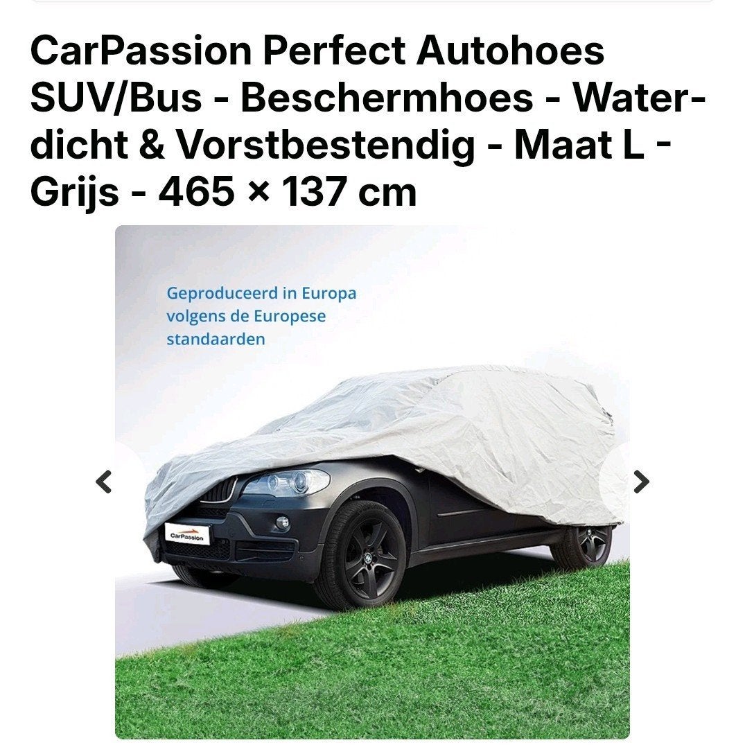 CarPassion Perfect Autohoes SUV/Bus - Maat L - Grijs, Ophalen of Verzenden, Nieuw, Op maat