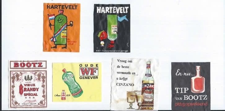 Lucifersmerken verschillende bv. Bootz-Oude Jenever-Ginzano, Verzenden, Zo goed als nieuw, Luciferdoosjes of -merken