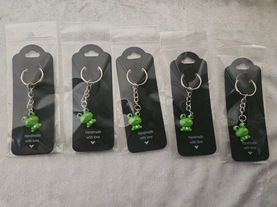 Leuke Kikker Sleutelhanger - Handgemaakt €1,- per stuk, Ophalen of Verzenden, Nieuw, Dier of Natuur