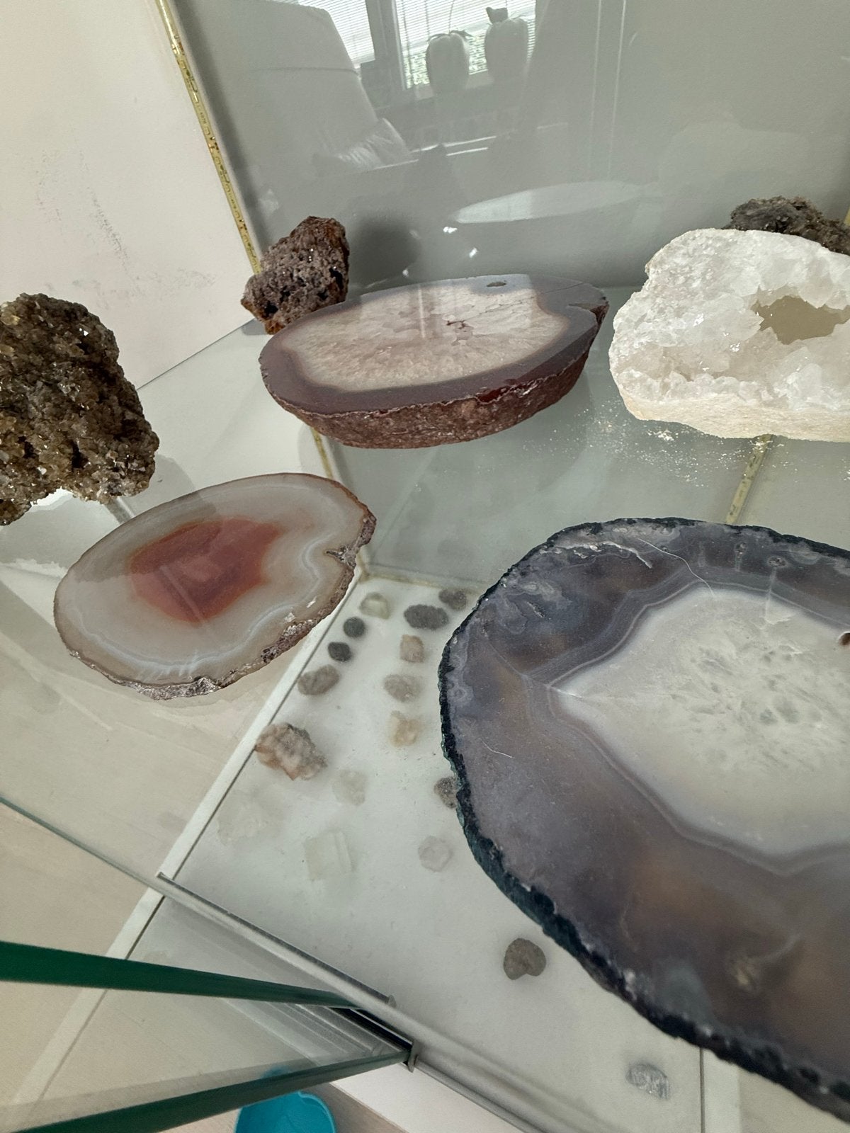 Diverse collectie mineralen en agaatplakken, Verzamelen, Mineralen en Fossielen, Ophalen of Verzenden, Mineraal