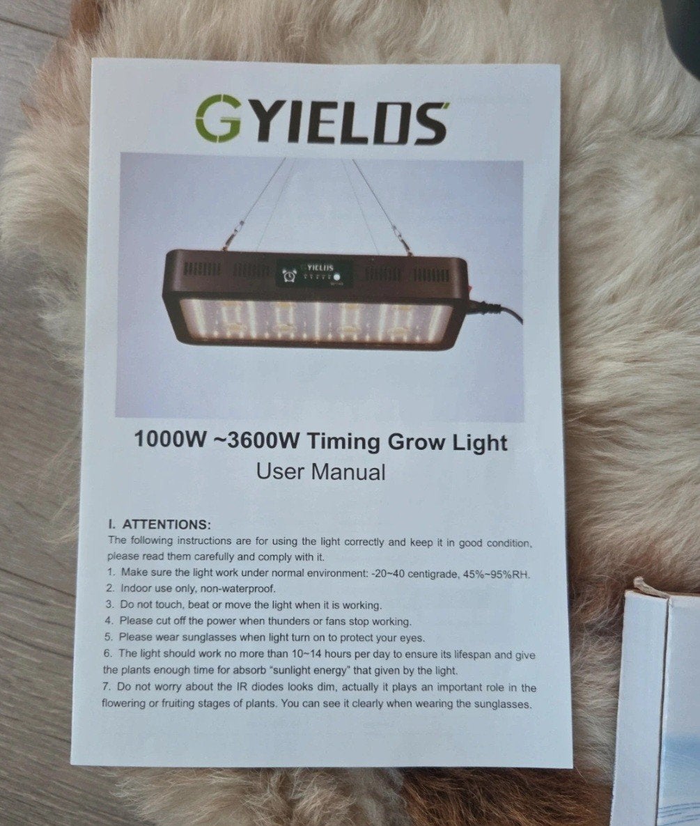 GYIELDS 1000-3600W LED Kweeklamp met Timer en Thermometer, Tuin en Terras, Kweekspullen, Ophalen of Verzenden