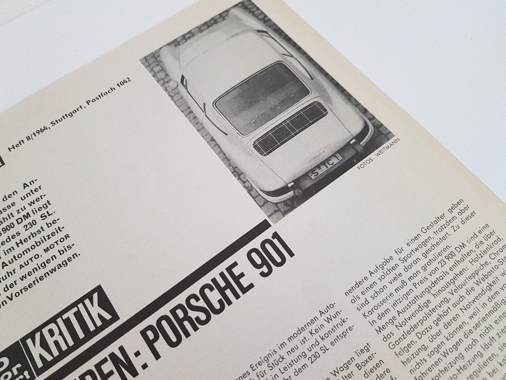 Porsche - 901 Officiële Porsche Sonderdruck - 8/1964, Ophalen of Verzenden, Porsche, Porsche