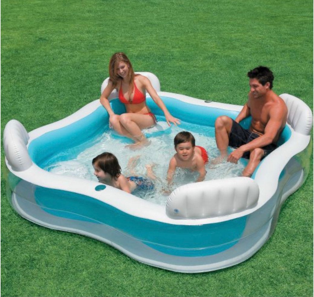 Intex familie (4 peroons) lounge zwembad 229 x 229 x 66cm, Ophalen, Opblaaszwembad, Vierkant, Nieuw
