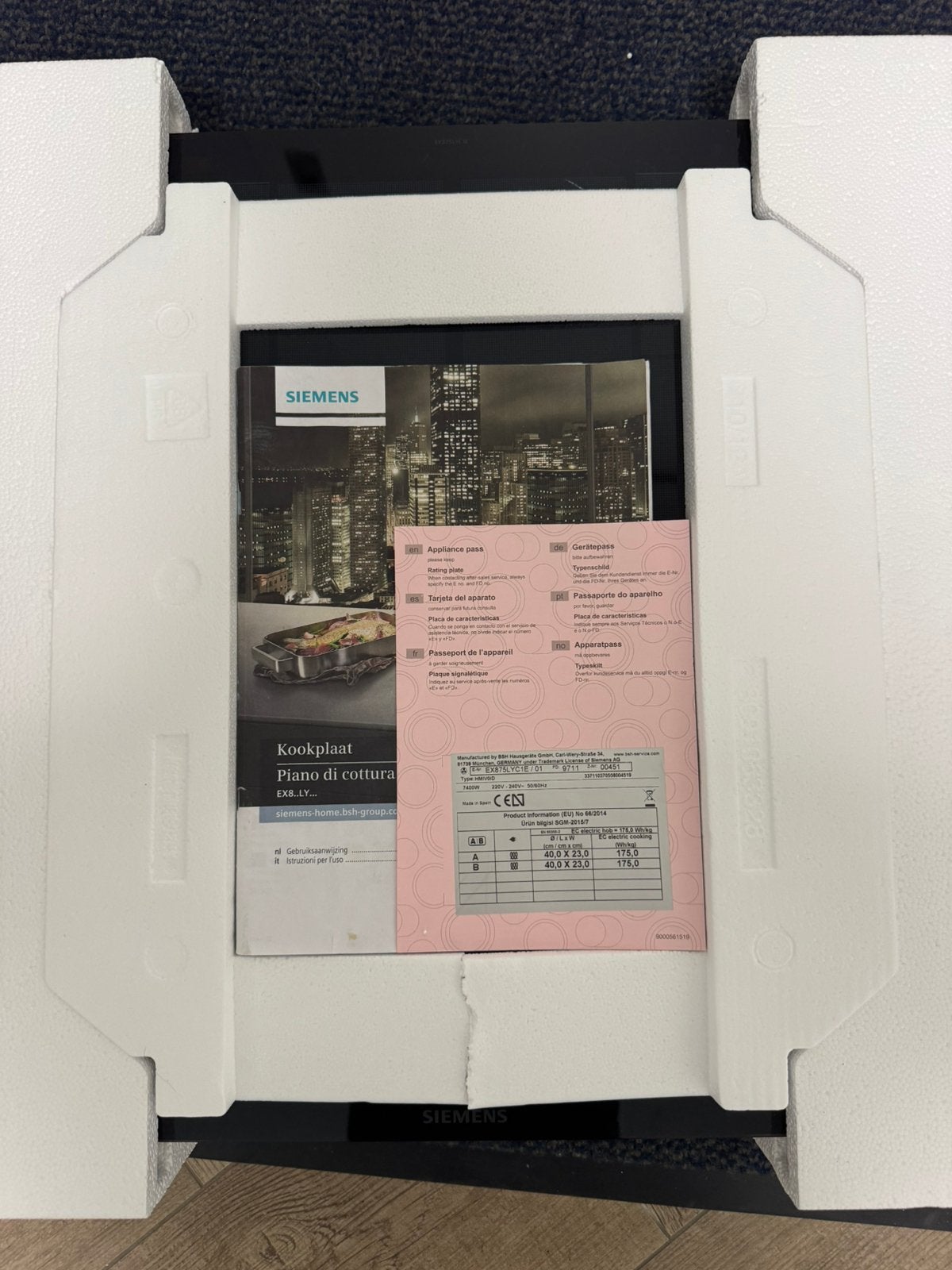 Inductieplaat Siemens, Ophalen, Inbouw, Inductie, 4 kookzones