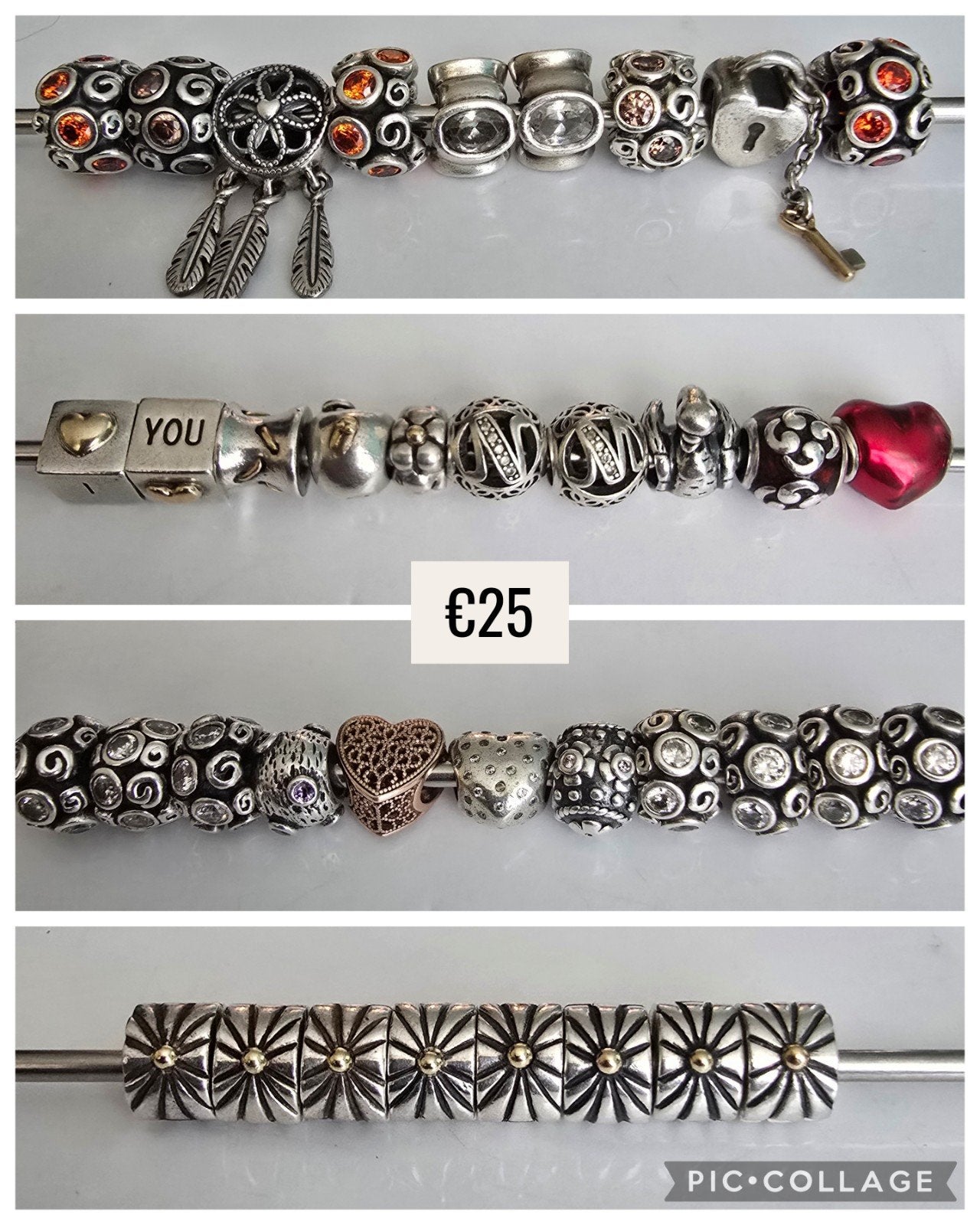 Schitterende originele zilveren Pandora bedels oa met goud, Sieraden, Tassen en Uiterlijk, Bedels, Ophalen of Verzenden, Zo goed als nieuw