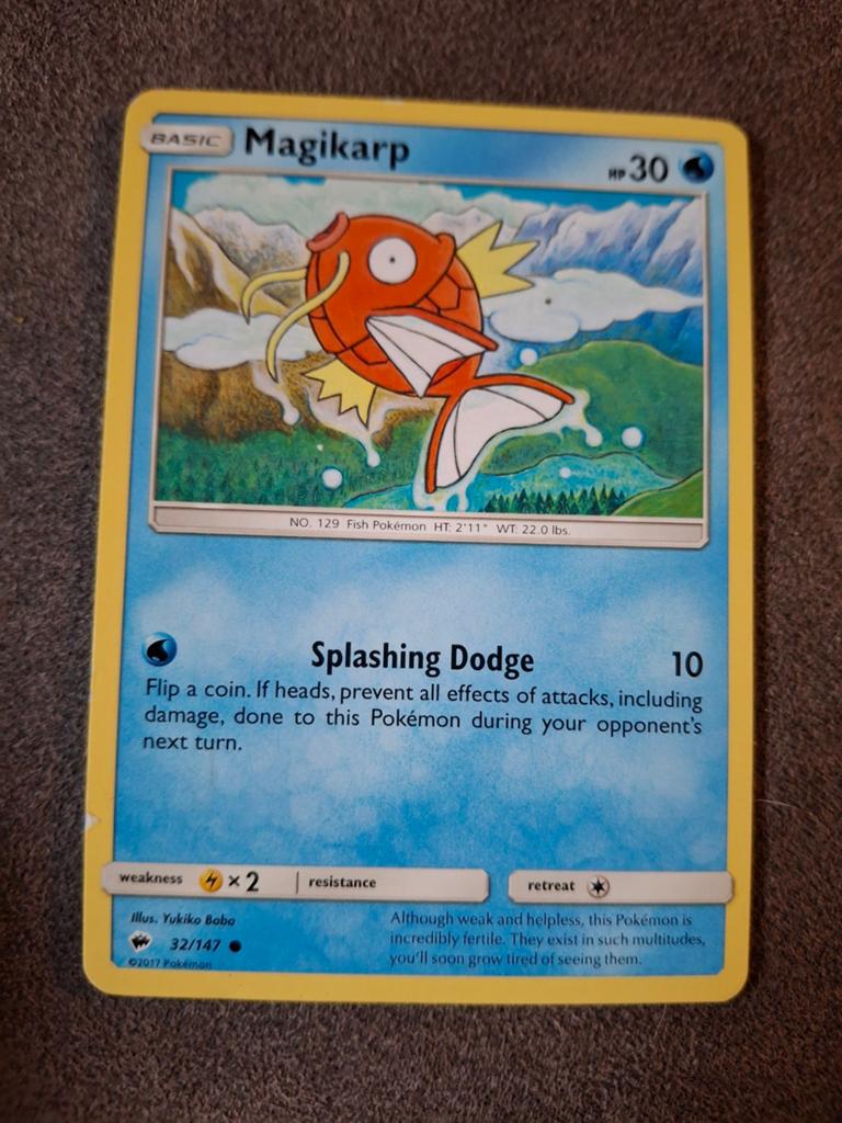 Magikarp Pokémon Kaart - Basic - HP30, Ophalen of Verzenden, Zo goed als nieuw, Losse kaart