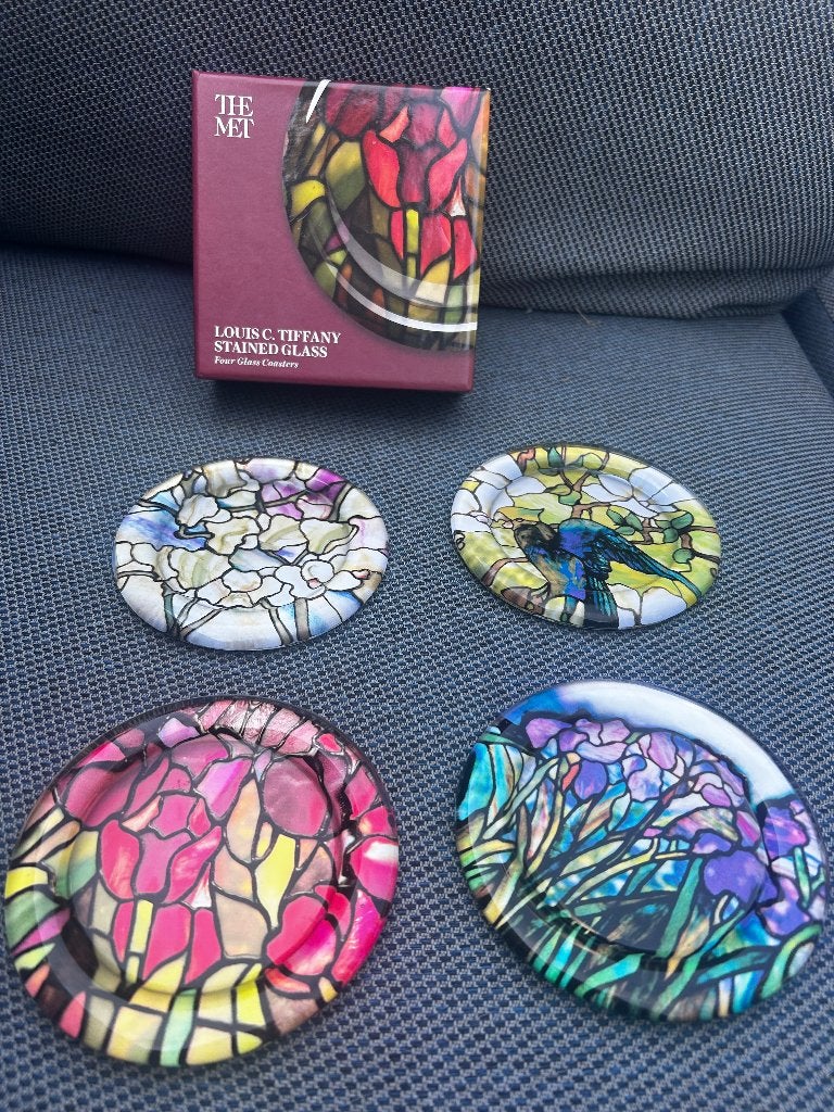 The Met onderzetters Tiffany, Ophalen, Glasonderzetter, Met opbergdoos, Glas