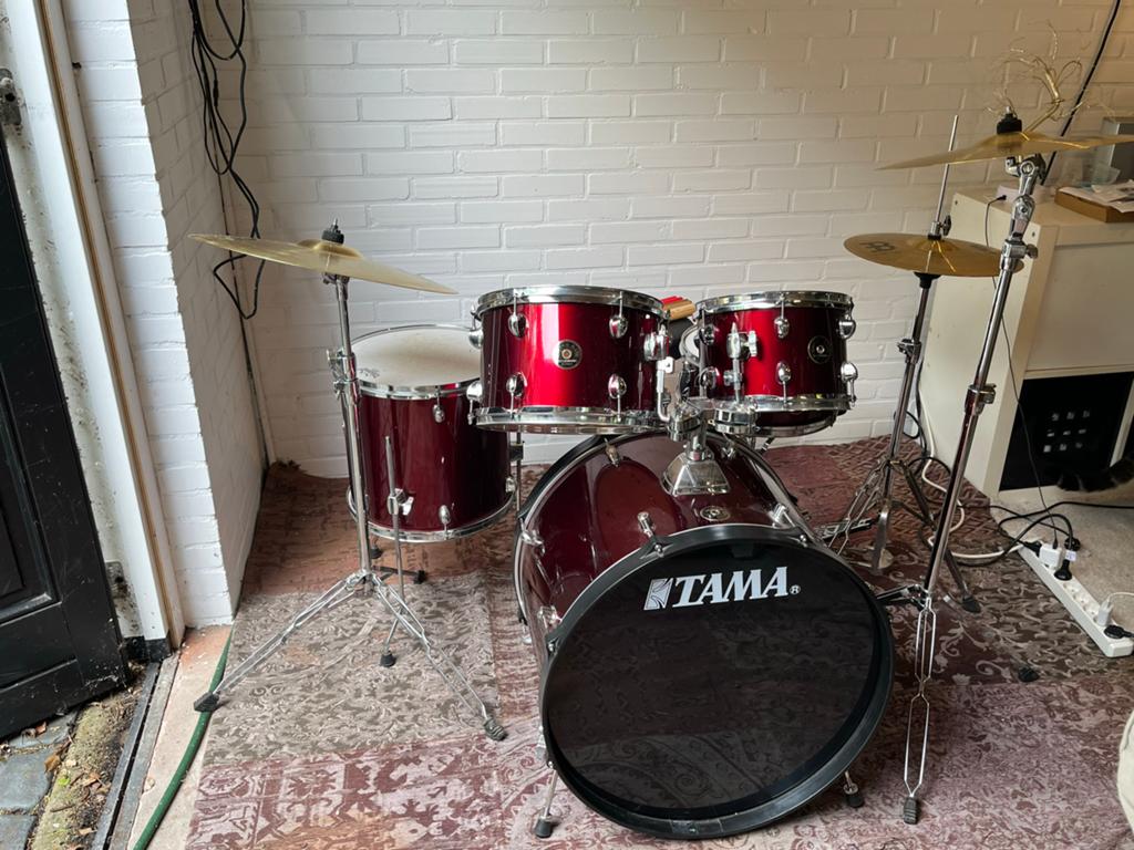 Rood drumstel Tama Imperialstar 22" 5pcs -BRM, Muziek en Instrumenten, Ophalen, Gebruikt, Tama