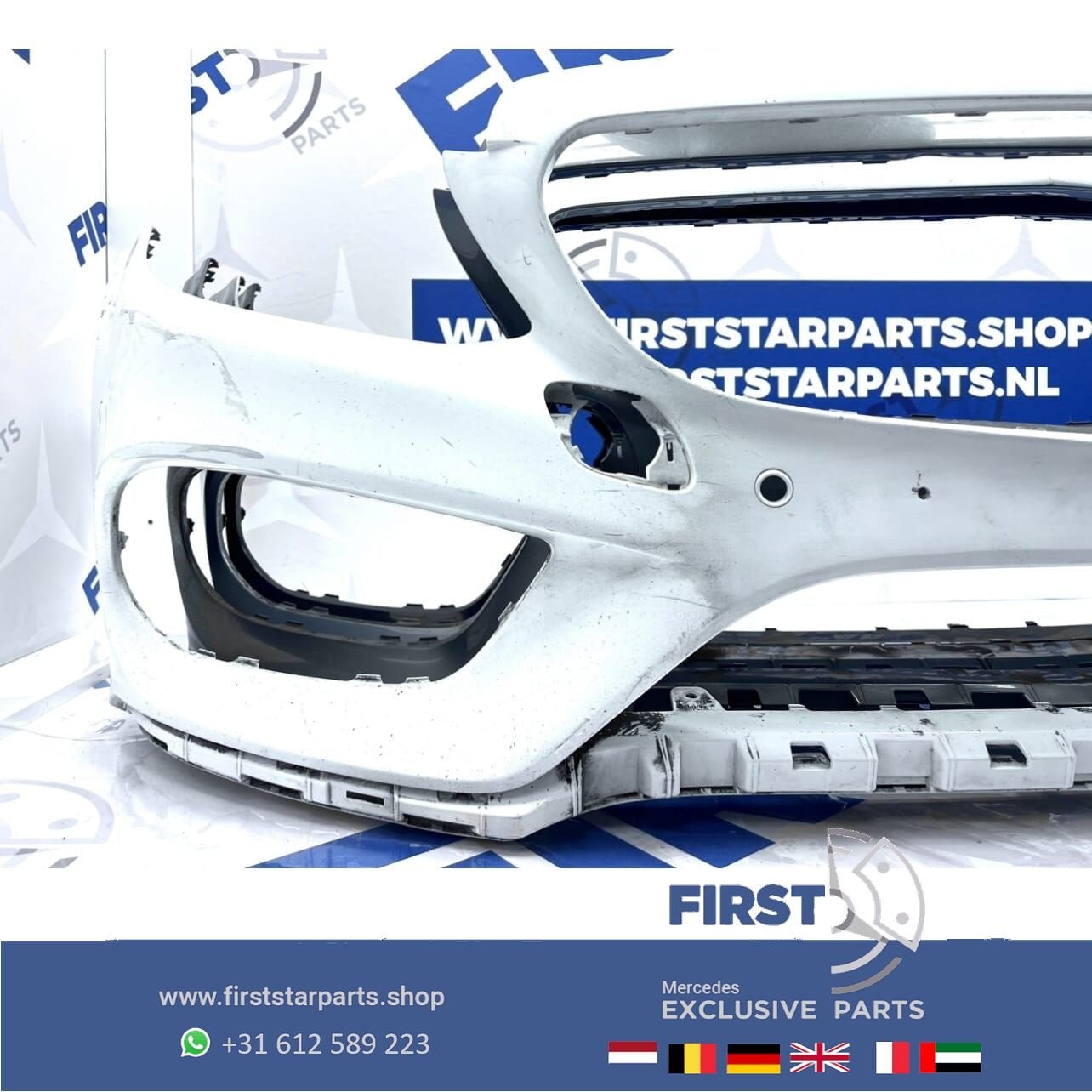 W205 BUMPER AMG LINE VOORBUMPER 2014-2017 Mercedes C Klasse, Gebruikt, -, Voor, Ophalen of Verzenden