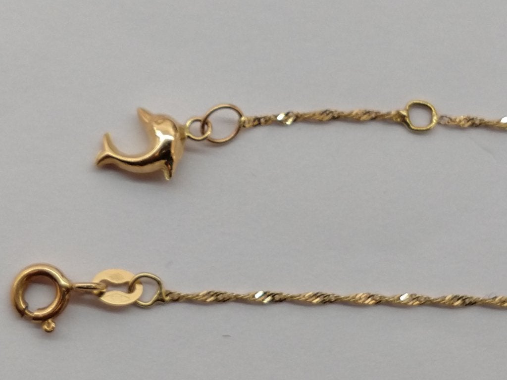 gouden ketting 10 krt. gouden armband met dolfijntje 14 krt, Sieraden, Tassen en Uiterlijk, Kettingen, Met hanger, Gebruikt, Verzenden