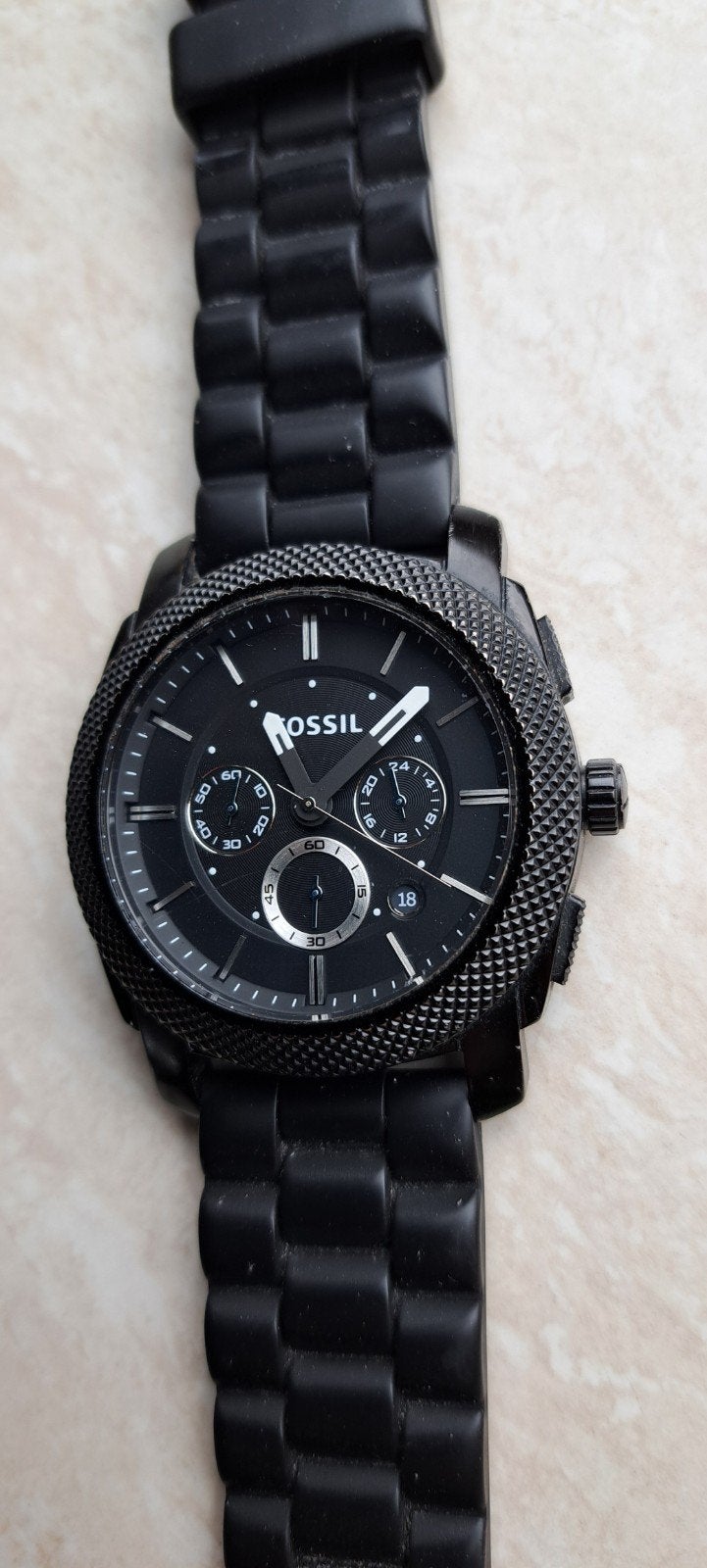 Fossil zwart herenhorloge, Ophalen of Verzenden, Overige merken