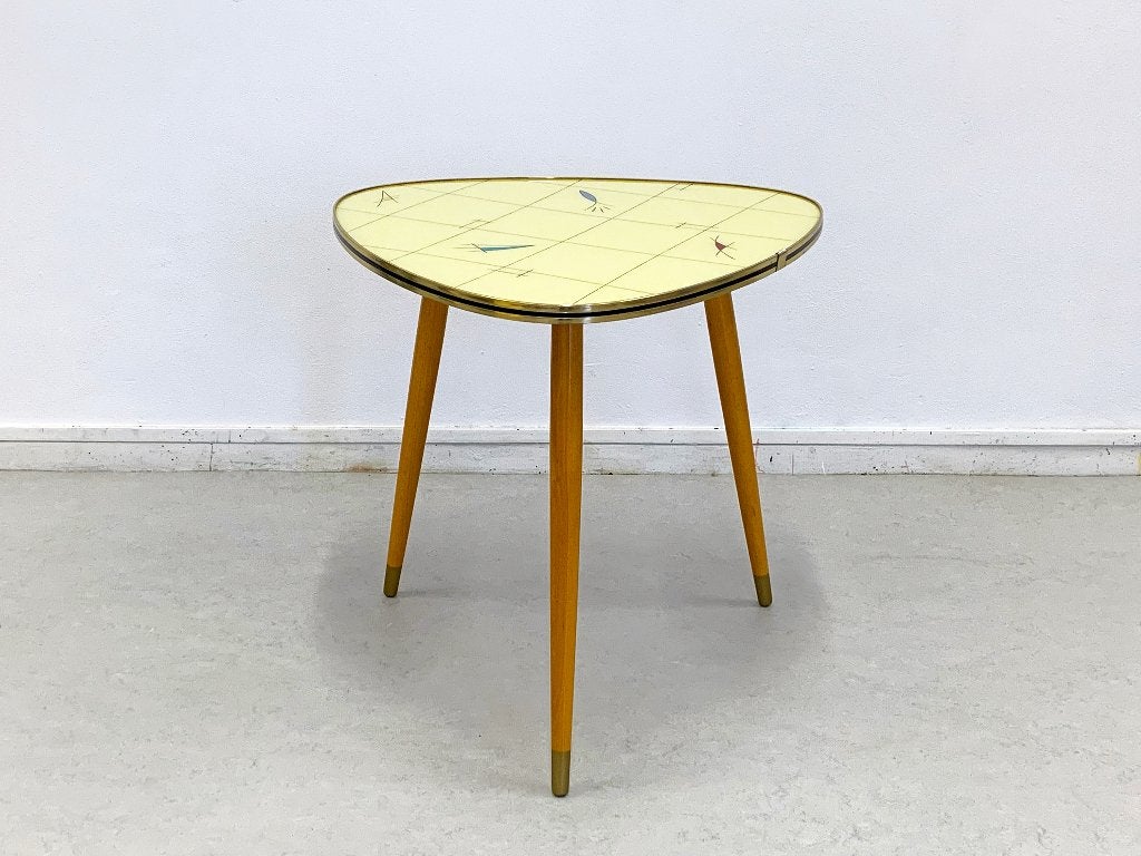 XL Vintage koffietafel salontafel tripod Rockabilly retro, Huis en Inrichting, Ophalen, Gebruikt, Mid-century fifties sixties Rockabilly