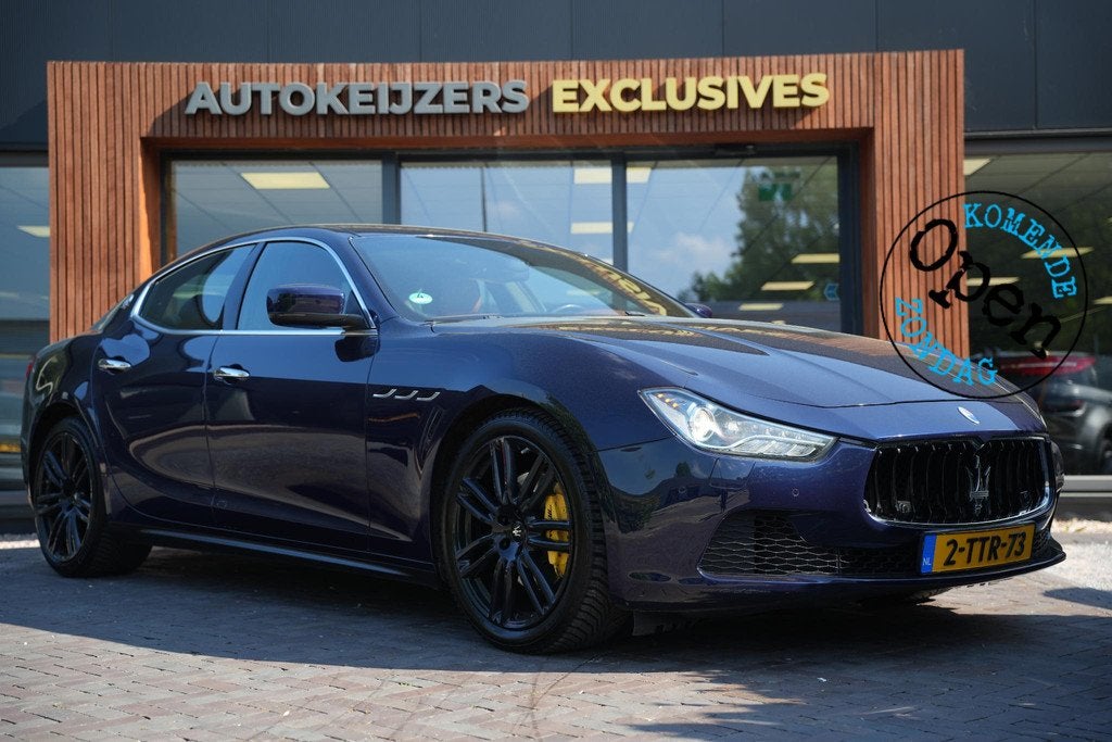 Maserati Ghibli 3.0 V6 D Luxe Leder Stoelvent. Navi Memory M, Auto's, Maserati, Achterwielaandrijving, Gebruikt, Euro 6, Blauw