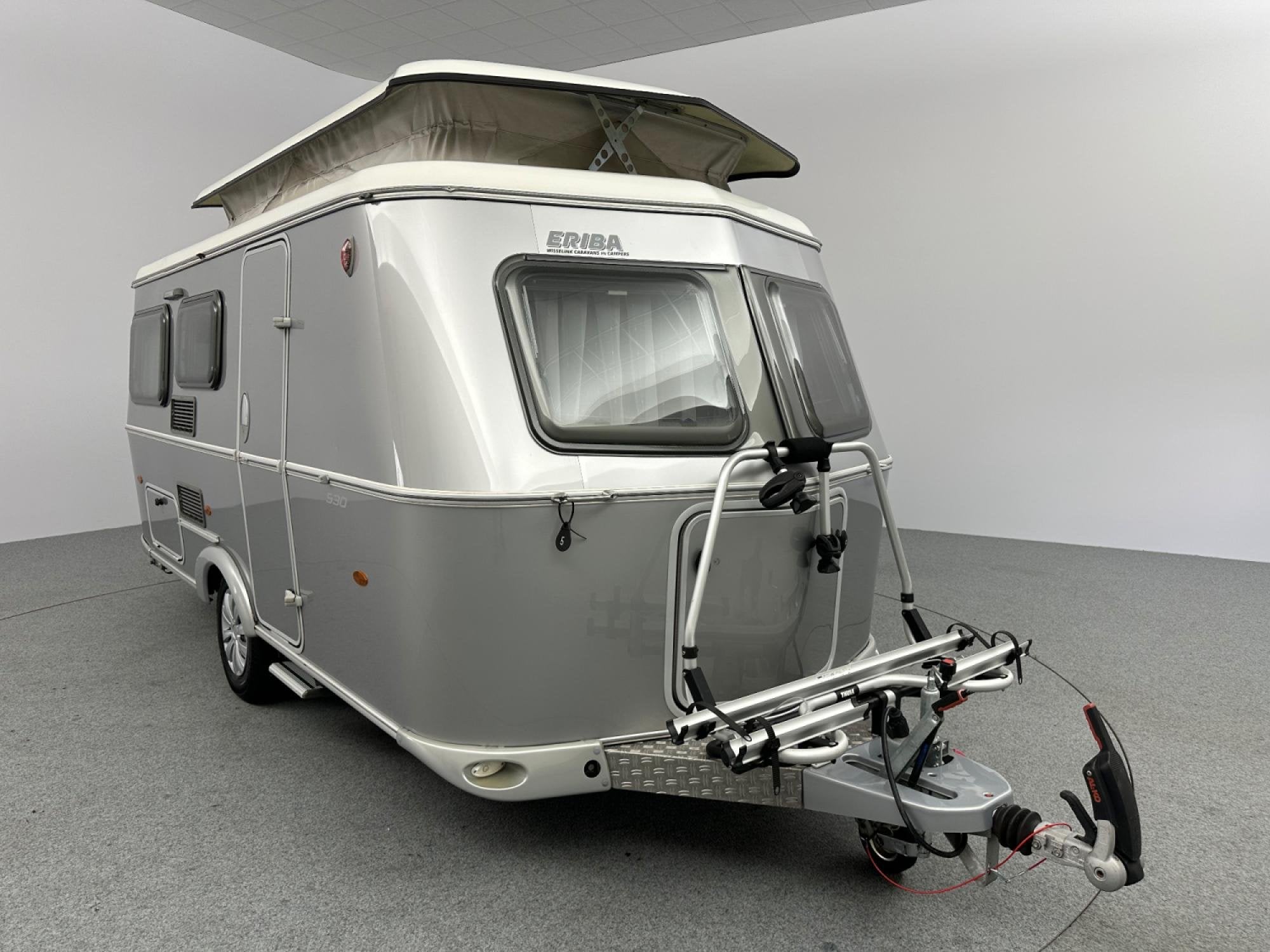 Eriba Touring Troll 530 Silver Luifel Fietsendrager, Vast bed, Bedrijf, 5 tot 6 meter, Eriba
