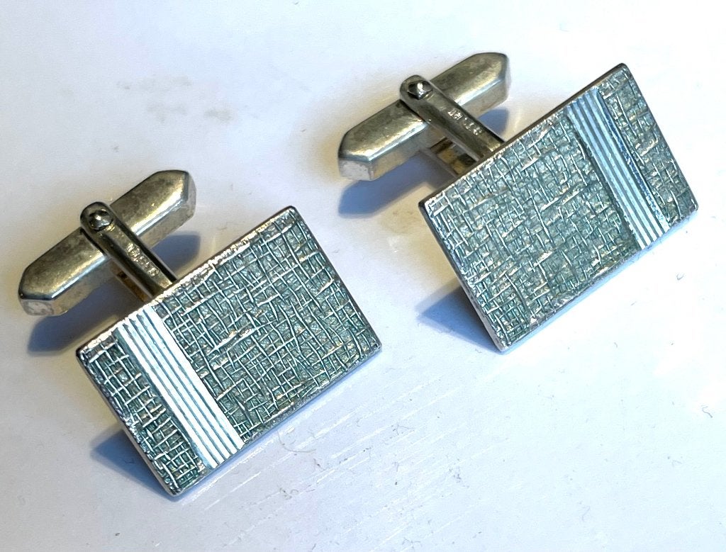 Manchetknopen zilver 835 strak design, Ophalen of Verzenden, Zo goed als nieuw, Zilver