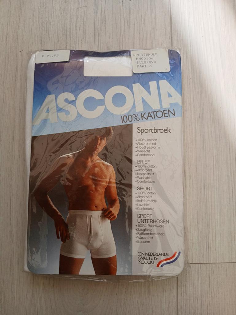Ascona nieuwe witte heren onderbroek maat XL/6, Kleding | Heren, Ondergoed, Ophalen of Verzenden, Wit, Ascona, Slip