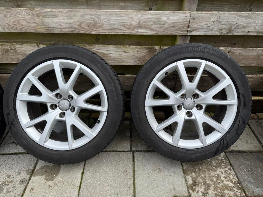 Audi A6 Velgen 18 inch met Winterbanden 5x112 ET37, Ophalen, 18 inch, Gebruikt, Banden en Velgen