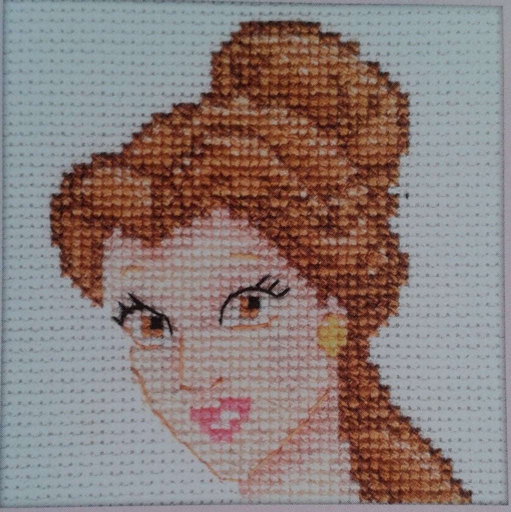 Borduurpatroon Disney Prinses Belle 7x7 cm, Ophalen of Verzenden, Zo goed als nieuw, Handborduren, Patroon