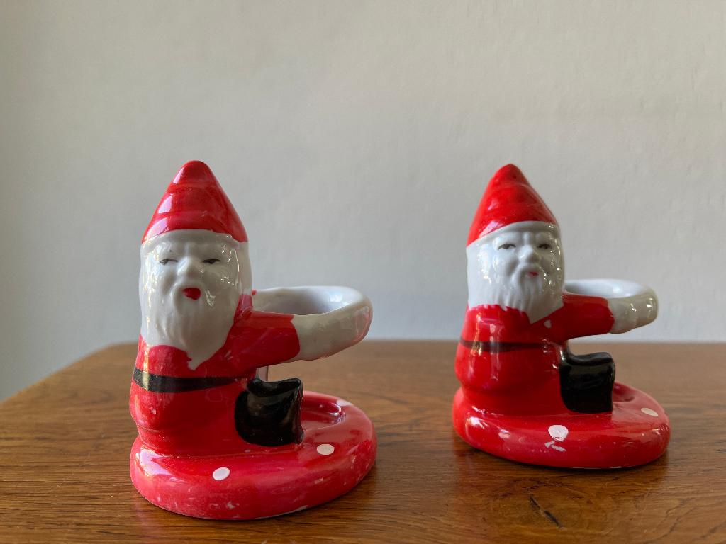 2 "Kerstman" 'Kaars Houder/Stander' van Porselein Nieuw, Diversen, Kerst, Ophalen of Verzenden, Nieuw