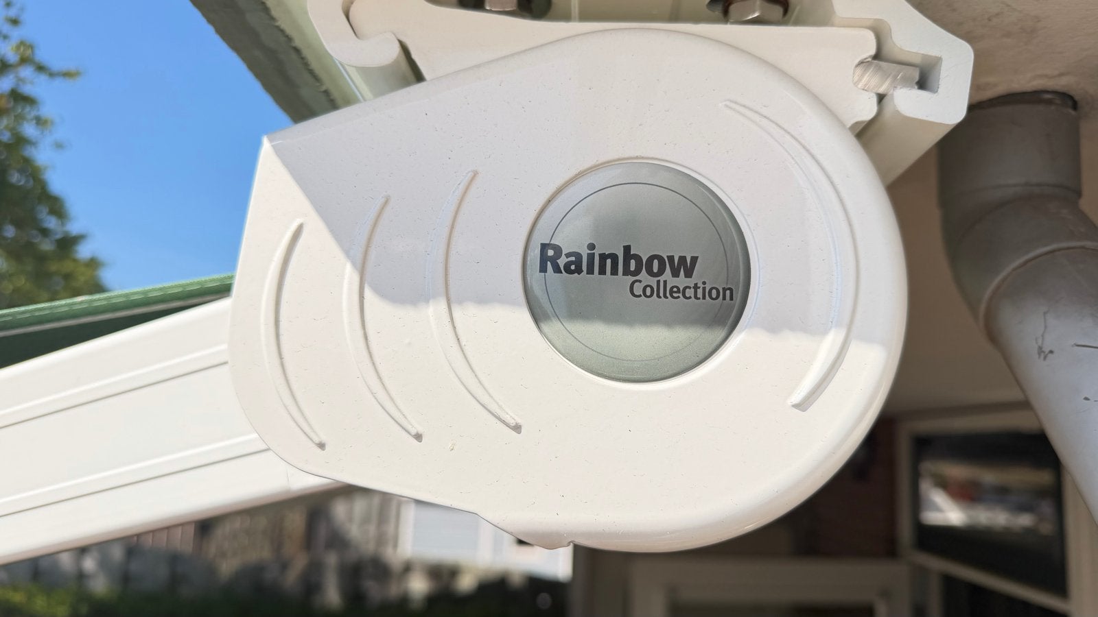 Rainbow Collection Knikarmscherm - Groen/Wit gestreept, Ophalen, 150 tot 300 cm, 250 cm tot 450 cm, Knikarmscherm