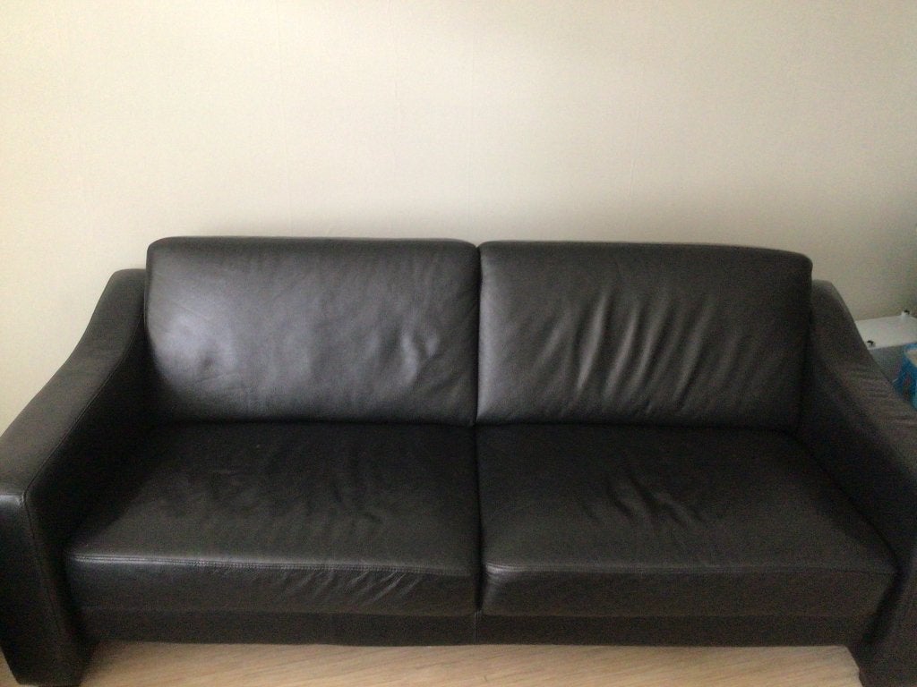 Gratis lederen bank 3 zits, Huis en Inrichting, Ophalen, Gebruikt, 150 tot 200 cm, Driepersoons