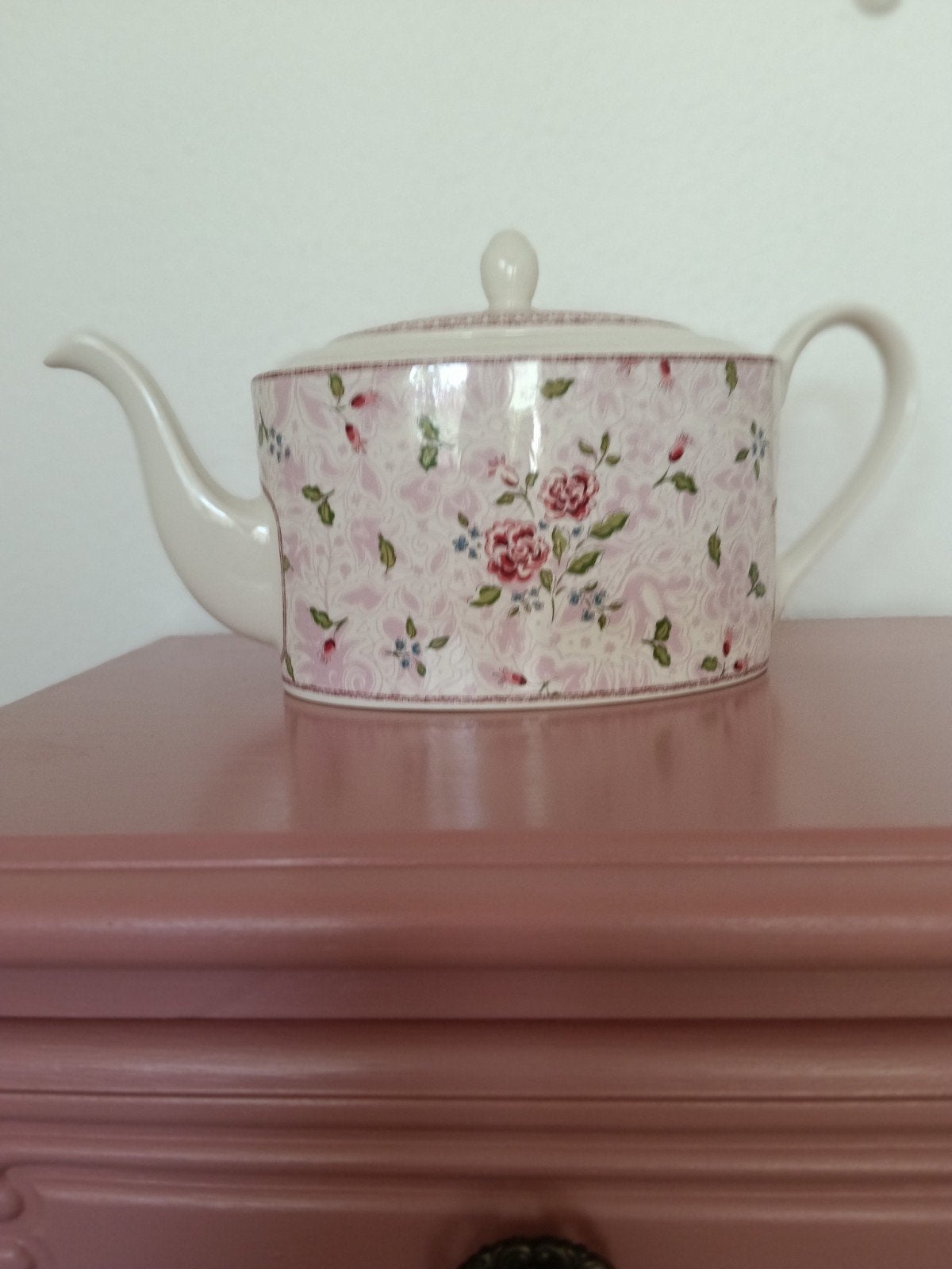 Johnson Brothers Rose Damask theepot, Ophalen, Vintage, Nieuw, Theepot