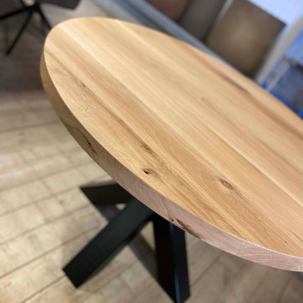 Ronde eiken eettafel, Huis en Inrichting, Tafels | Eettafels, Ophalen of Verzenden, Vier personen, 100 tot 150 cm, 100 tot 150 cm