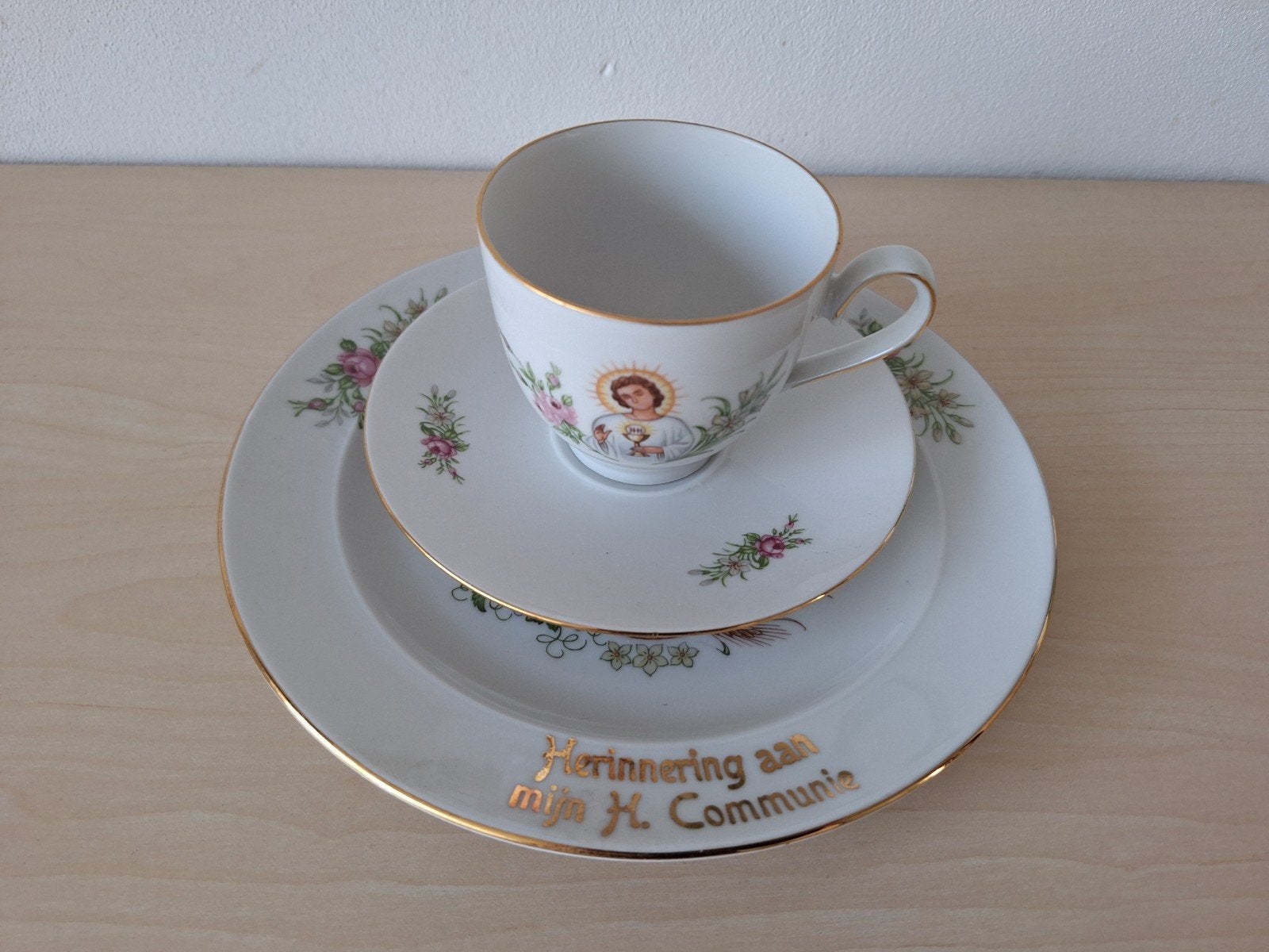 vintage 1e communie servies, Ophalen