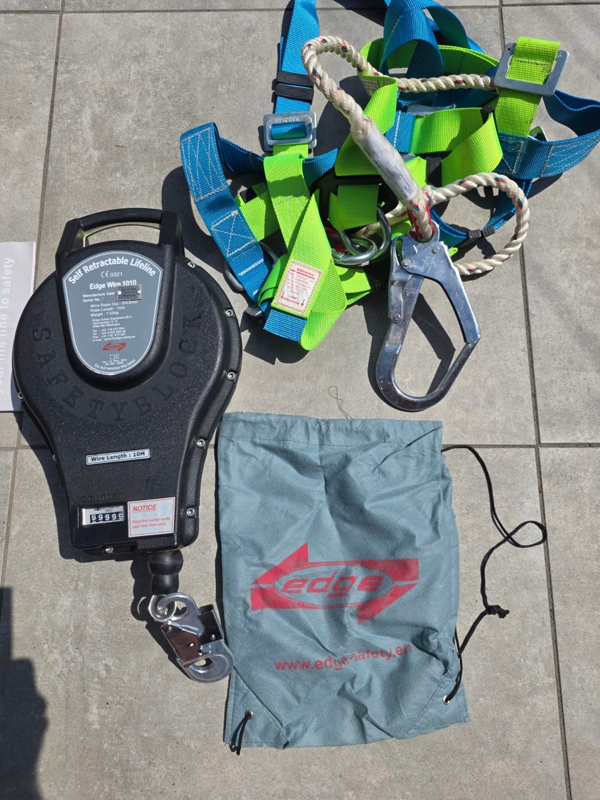 Saftytblock valbescherming self retracteble lifeline Edge., Ophalen, Zo goed als nieuw, 4 meter of meer