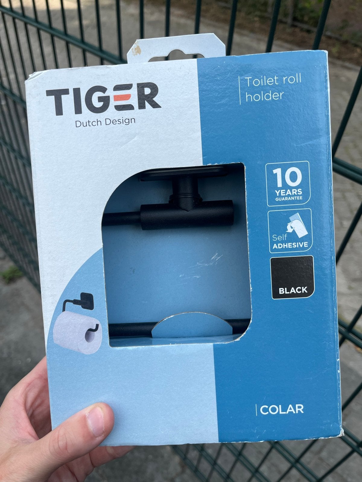 Tiger WC rolhouder en handdoekhaakje - Zwart, zelfklevend, Nieuw, Ophalen, Toilet-accessoire, Overige merken