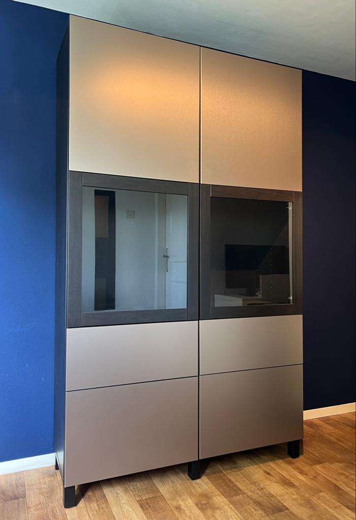 Ikea Besta kast met glazen deuren en lades, Ophalen, Gebruikt