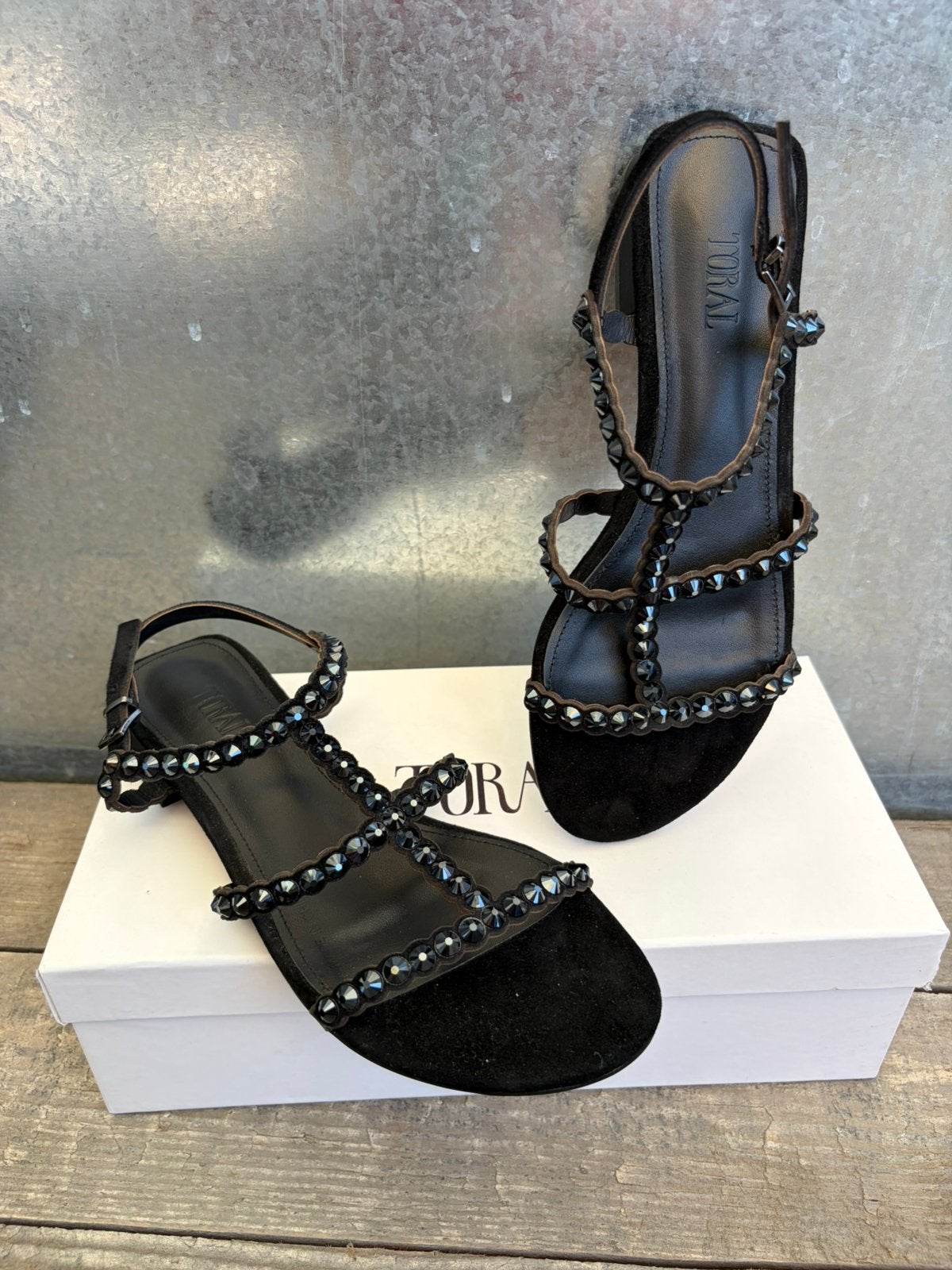 Toral maat 36 sandalen zwart, Ophalen of Verzenden, Zo goed als nieuw, Zwart, Sandalen of Muiltjes