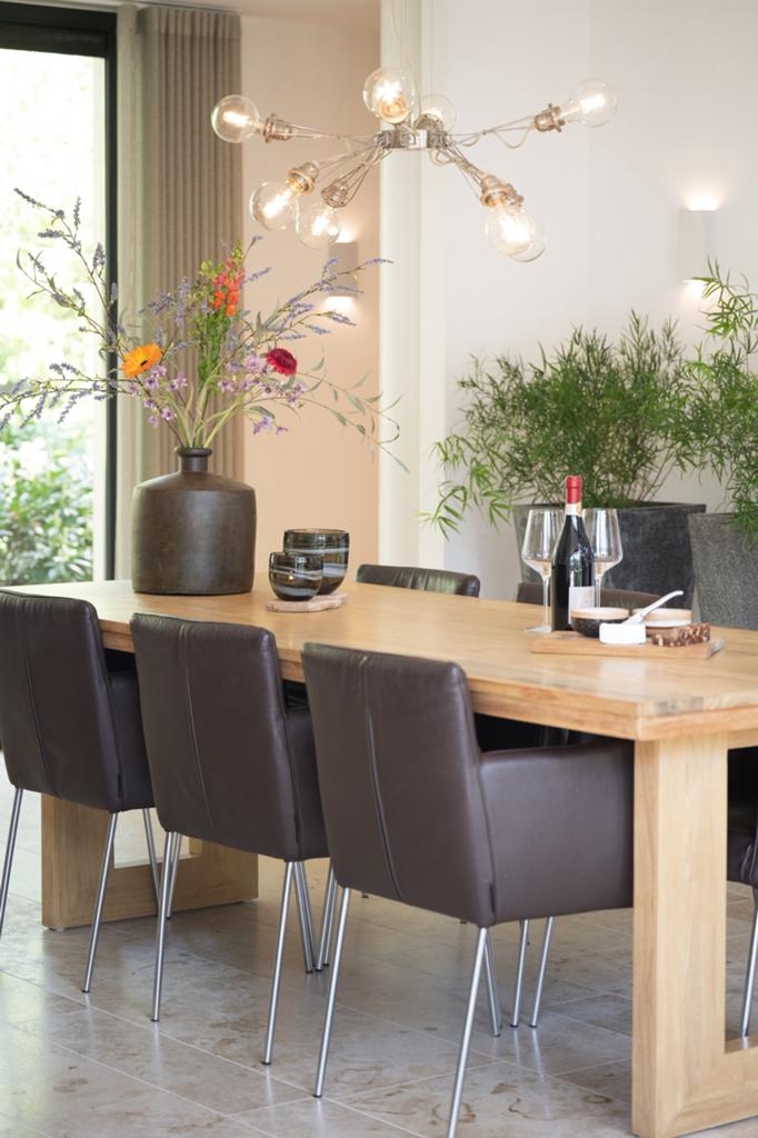 Eiken eettafel van 231x95, Gebruikt, Eikenhout, 200 cm of meer, Vijf personen of meer