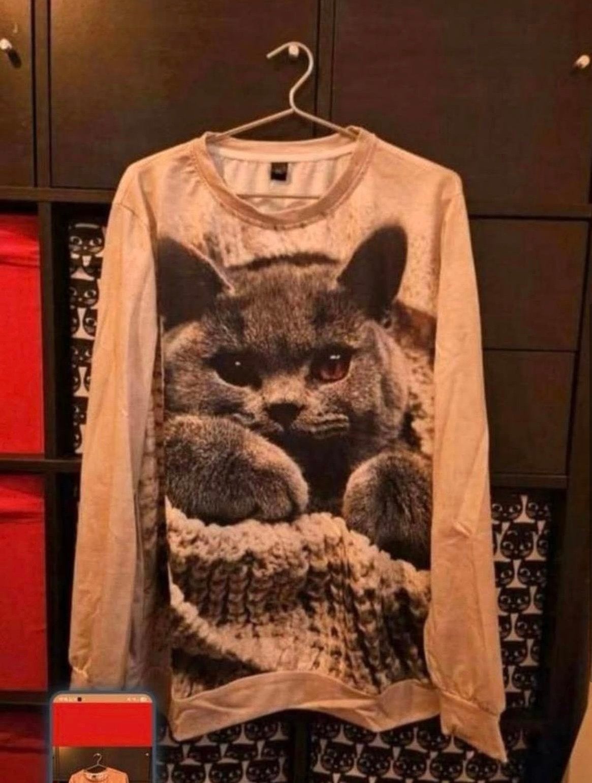 Leuke lange mouw shirt in ecru met poes opdruk maat XL nieuw, Ophalen, Zo goed als nieuw, Maat 46/48 (XL) of groter, Roze